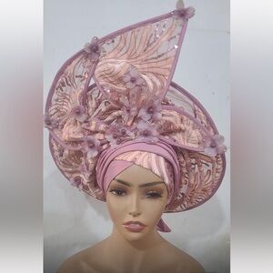 Elegant Pink Floral Headwrap